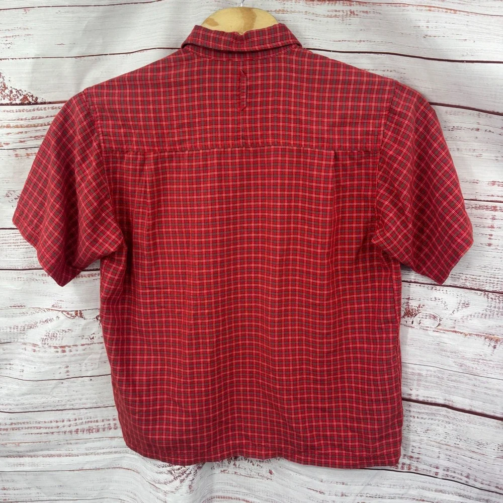 The North Face‎ Shirt Mens Large Plaid Short Sleeve Button Up Hiking Outdoors